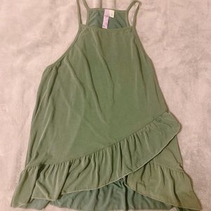 Green Ruffle Tank